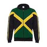 Jlsport Black Rasta Reggae Jacket Jamaica Flag Zipped Top Tracksuit Long Sleeve