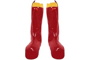 Taiture Adult Monkey Shoes Cosplay Egghead Island Boot Black Red Pink Yellow Leather Mid-heel Shoes Halloween Party Suit Men