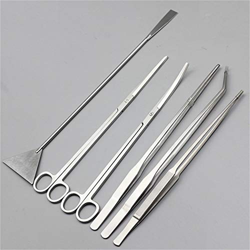 Aquatic Plant Tweezers Scissor Spatula Tool Complete Set of 5 for Aquarium Tank Nourishing Stainless Steel 30cm Aquarium Accessories Terrarium Scaping Gravel Tools Set