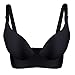 Bluewhalebaby Women's Push up Padded Smooth Comfort Satin Bra Classy Brassiere Black 34B