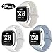 Kmasic Sport Band Compatible Versa/Versa Lite Edition 3 Pack, Soft Silicone Strap Replacement Wristband Compatible Versa Smart Watch, Small, Beige, White, Light Blue