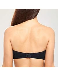 DELIMIRA Sujetador sin tirantes, sin aros, sin aros, de encaje liso y múltiples vías para dama