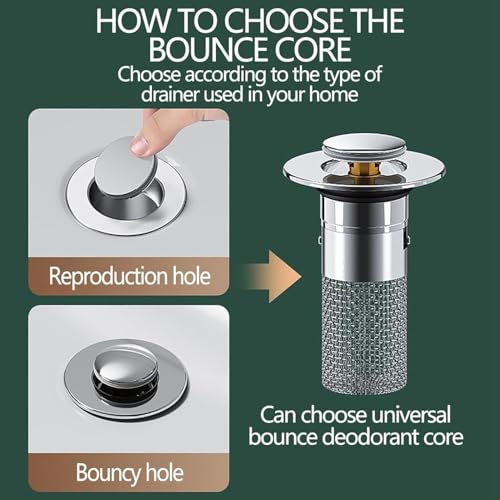 Bathroom Sink Stopper Hair Catcher, Stainless Steel Mesh Sink Drain Filter, Upgraded Kitchen Sink Plug Strainer Stainless Steel Strainers Sink Plugs, Bathroom Sink Drain Strainer (2.36 