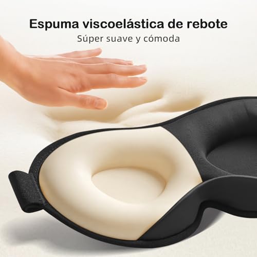 INNELO Antifaz para Dormir con Peso Mejorado de 130 g, Antifaz 3D para Mujeres y Hombres, Transpirable y Cómodo, Alivio de la Presión, 100% Bloqueo de Luz, para Dormir y Viajar, Negro
