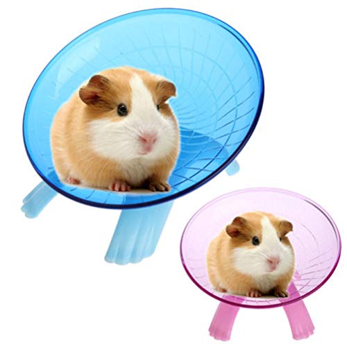 CoscosX Non Slip Hamster Exercise Disc Flying Saucer Spinner UFO Pet Jogging Exercise Running Wheel Roller Toys for Mice Dwarf Gerbil Rat Chinchillas Guinea Pig Squirrel,Cage Accessories - Thumbnail 5