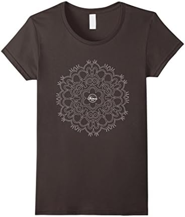 Womens Trayovimshatihi "Mindful Mandala" Yoga T-Shirt (White) XL Asphalt