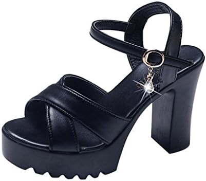 Lolittas Women Ladies Summer Gladiator Diamante Sandals, Wedge Platform High Block Heel Strappy Open Toe Slingback Comfortable Outdoor Wedge Shoes Size 2-6