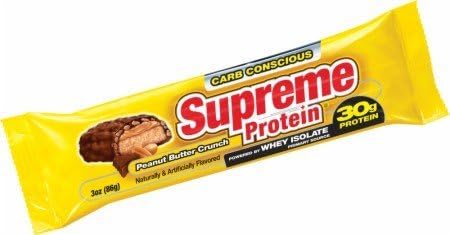 Supreme Protein Carb Conscious Bar Peanut Butter Crunch 3 oz (Box of 12 Bars) by Supreme Protein