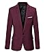 Beninos Mens Blazer Jacket Slim Fit Casual One Button Sport Coats (302 Burgundy, XL)
