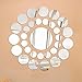 Highpot 31 Pcs Round Mirror Wall Sticker Acrylic Surface Decal Home Room DIY Art Decor (Silver)