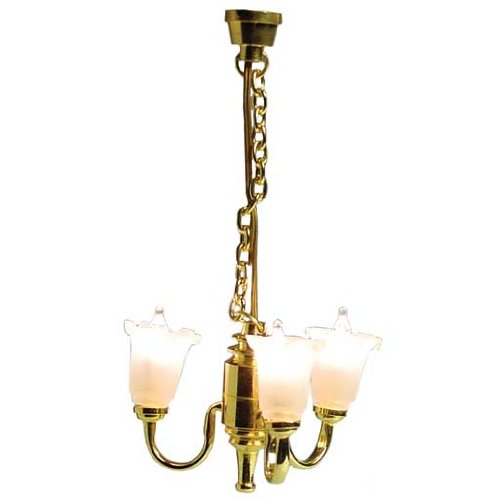Houseworks, Ltd. Dollhouse Miniature 3-Arm Tulip Chandelier