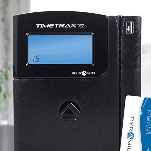 Pyramid Time Systems TTEZEK TimeTrax Automated Swipe Card Time Clock System Includes TimeTrax Software Download, Terminal, 50 Swipe Cards, Cables & Quick Start Guide, Made in The USA, Black