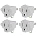 3-2 Prong Adapters Grounding Adapter - JACKYLED 3-Prong to 2-Prong Adapter Converter ETL Listed Fireproof Material 200℃ Resistant Heavy Duty Wall Outlets Plugs for Household Appliances Industrial- 4 pack