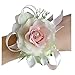 Arlai Wrist Corsage Wristband Roses Wrist Corsage for Prom, Party, Wedding Pink/White
