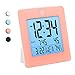 MARATHON Digital Desktop Clock, Pink - Easy-to-Read 3.5” Display with Temperature & Date - Includes Alarm with Snooze & Backlight