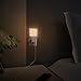 JforU Plug in LED Night Light with Dusk to Dawn Sensor and Adjustable Brightness with Switch Nightlight for Living Room, Kids Baby Adults Bedroom, Kitchen Room, Hallway, Stairway, 2 Pack, Warm White