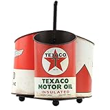 Open Road Brands Texaco Vintage Red Motor Oil Three Metal Tin Can Caddy - an Officially Licensed Product Great Addition to Add What You Love to Your Home/Garage Decor