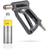 The Rag Company ULTRA H2O Spray Gun &amp; KCx Ceramic Effect Shampoo Bundle | Universal 3/8" Connector and 1/4" Quick Disconnect | Rubberized Grip, Stainless Steel Internals, 360-Degree Swivel