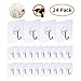 DEWANG Self Adhesive Wall Hook, 22lbs Heavy Duty Adhesive Hook Transparent Reusable Waterproof Sticky Utility Hook for Kitchen Bathroom Door Home Decoration (24 Packs)