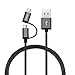 Type C Charging Cable, Segawoot 2 in 1 Micro USB Cable, Reversible Connector for Nintendo Switch and other Type C & Micro USB enabled Devices