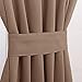 PONY DANCE Window Blackout Curtain - Premium Window Drape/Door Panel for French Door Easy Installation Light Block Privacy Protect with Tieback, 54 W by 72 L, Coffee Brown, 1PC