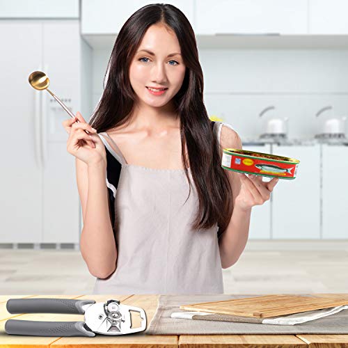 Manual Can Opener，Can Opener Manual Smooth Edge Manual Can Openers for Seniors With Arthritis Bottle Opener for Weak Hands a gift for parents, elder, Seniors(5 Functions) - Thumbnail 2