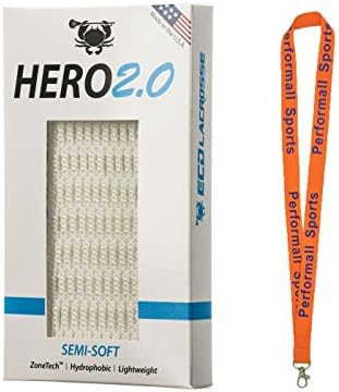 East Coast Dyes Hero Mesh 2.0 ECD Lacrosse Hero2.0 Semi-Soft Lacrosse Mesh with 1 Performall Lanyard