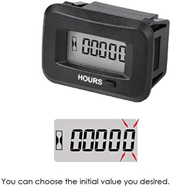 Jayron JR-HM038AD AC/DC 5V to 277V,Snap-in Digital LCD Hour Meter Kit,Initial Hours Settable,Resettable Partial Running Hours,Built-in Battery,Waterproof,Use for ZTR Lawn Mower Tractor Generator - Image 5