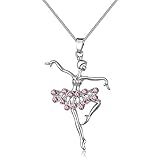 Adecco LLC Little Girl Necklace Dancer Ballet Recital Gift Ballerina Dance Necklaces Teen Girls Jewelry 16 inches (Lovely pink)