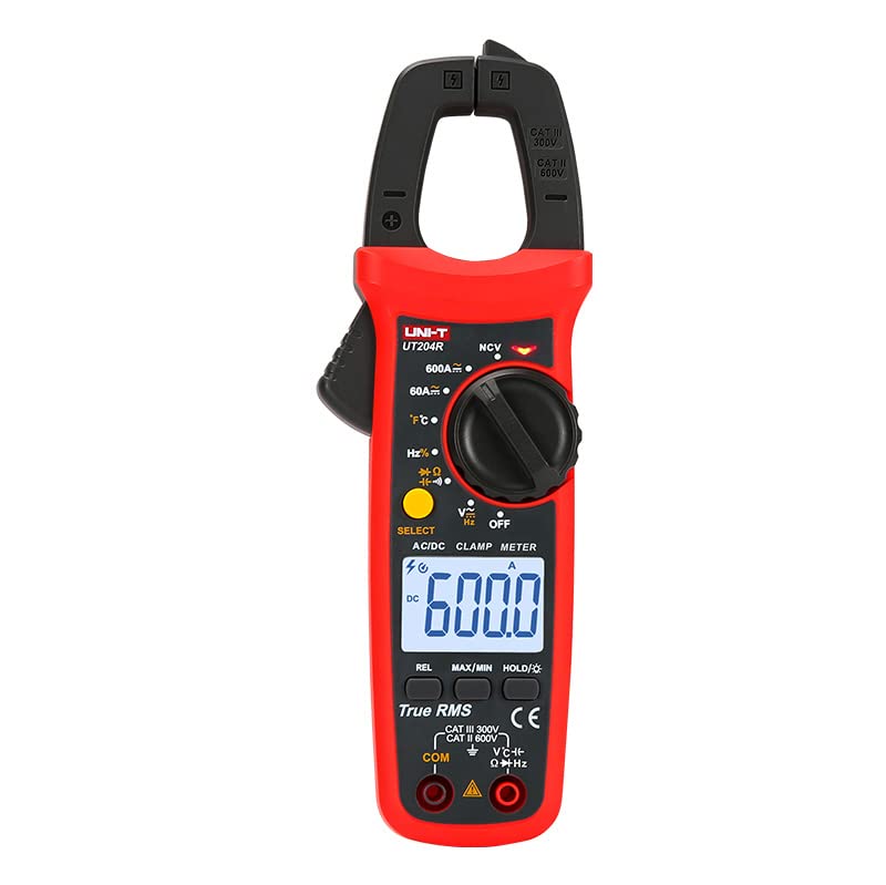 UNI-T Uni-trend Multimeter clamp meter UT201R/UT202R/UT203R/UT204R/UT202F AC/DC 400/600A Digital Ammeter clamp meter DC AC For Measuring Ammeter Voltmeter Ohm Tester(UT204R)