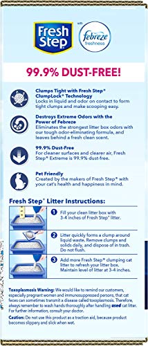 FRESH STEP LIGHTWEIGHT EXTREME SCENTED LITTER WITH THE POWER OF FEBREZE, CLUMPING CAT LITTER, 15.4 POUNDS (PACKAGE MAY VARY)