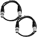 SEISMIC AUDIO - SAXLX-2-2 Pack of 2' XLR Male to XLR Female Patch Cables - Balanced - 2 Foot Patch Cord - Black and Black