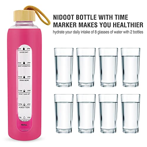 Water Bottle With Time Marker, Motivational Water Bottles, 1L Large Leak Proof BPA Free Water