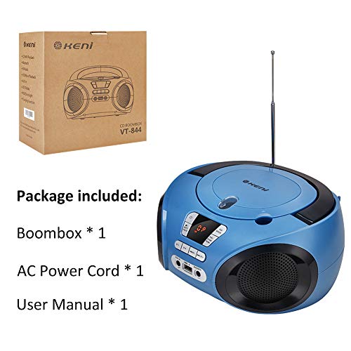 G Keni Portable CD Player Boombox with FM Radio/USB/Bluetooth/AUX Input