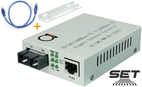 ADnet Multimode Gigabit Fiber Media Converter - Built-In Fiber Module 2 km (1. 24 miles) SC â€“ to UTP Cat5e Cat6 10/100/1000 RJ-45 â€“ Auto Sensing Gigabit or Fast Ethernet Speed - Jumbo Frame - LLF Support