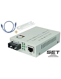 Conversor de medios Gigabit Fiber Optic a UTP CAT5 10 100 1000 Multi Modo 2 KM Auto Velocidad de adaptación Gigabit o Fast Ethernet, Jumbo Frame & llf de apoyo