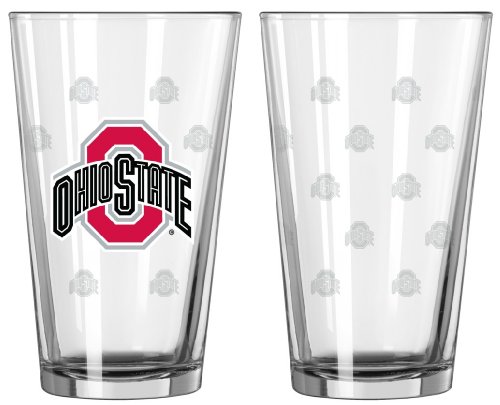 Boelter Brands Ohio State Buckeyes Satin Etch Pint Glass Set