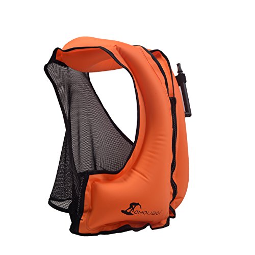 Life Jacket Adult Inflatable Swim Vest For Snorkeling By OMOUBOI,Suitable For 80-220lbs