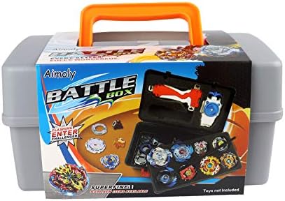 Aimoly Battle Tops Case, Storage Carrying Box for Beyblade Burst Battling Games (Gray)