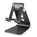 Cell Phone Stand Adjustable, OMOTON Aluminum Desktop Phone Holder Cradle Dock Compatible with All Smartphone iPhone 11 Pro Max Xs Xr X 8 7 6 6s Plus 5 5s 5c, Black