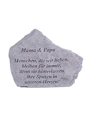 Gedenkstein Mama Papa Aus Steinguss 18 X 14 Cm Grabschmuck