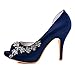 ELEGANTPARK Wedding Shoes for Bride High Heel Platform Bridal Shoes Rhinestones Wedding Heels for Women Pumps Satin Evening Party Prom Dress Pumps