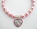 PETFAVORITES Crystal Heart and Rose Charm Dog Necklace Collar Jewelry with Bling Rhinestones Pearls for Pets Cats Small Dogs Girl Teacup Chihuahua Yorkie Clothes Costume Outfits (Pink, 8 to 10-Inch)