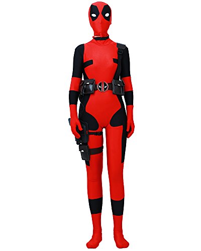 Miccostumes Women's Fullset Deadpool cosplay lycra jumpsuit