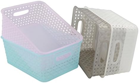 Obston Classroom Plastic Storage Baskets for Organizing, Set of 6