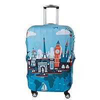 Myosotis510 Travel Around the World Luggage Protector Suitcase Cover (XL, Eiffel Tower)