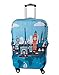 Myosotis510 Travel Around the World Luggage Protector Suitcase Cover