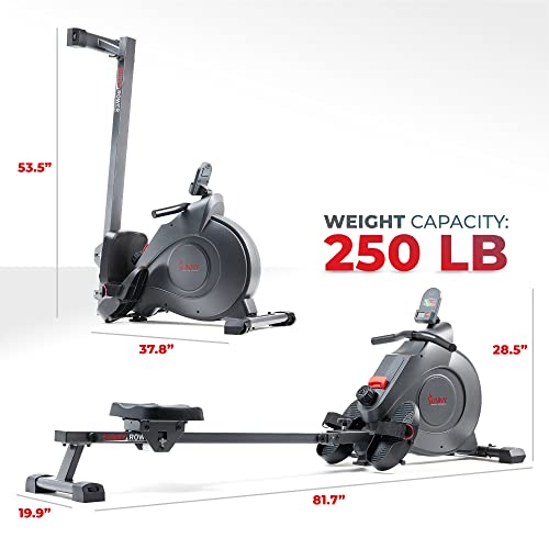 Sunny Health & Fitness Smart Rowing Machine with Extended