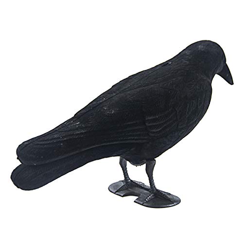GUGULUZA Crow Decoys Full Body Plastic Crow Decoy for Hunting, Black