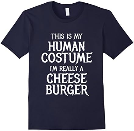 Mens Cheeseburger Halloween Costume for women men kids easy funny Medium Navy